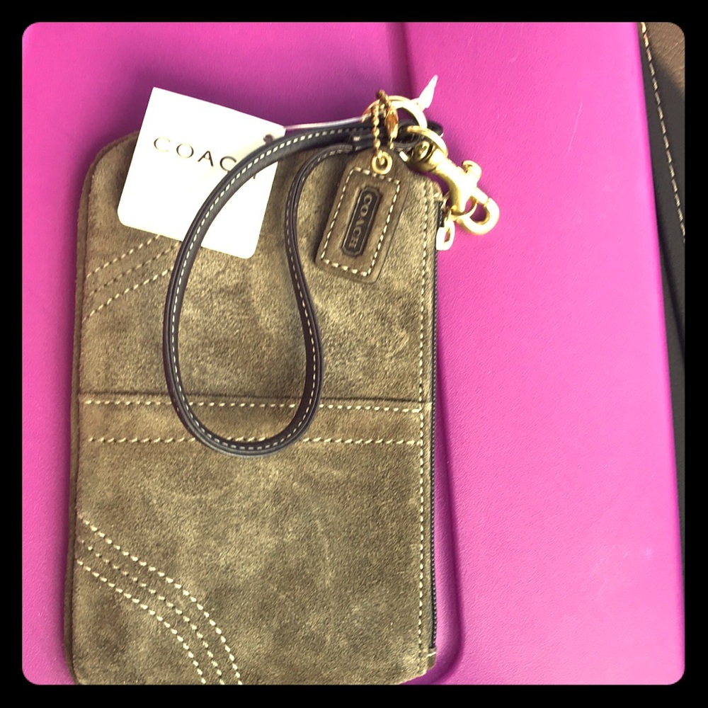 Authentic Coach Taupe/Brown Wristlet